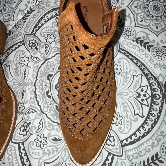 Jeffrey Campbell Brown Suede Taggart Lattice Ankle Boots - Picture 10 of 14
